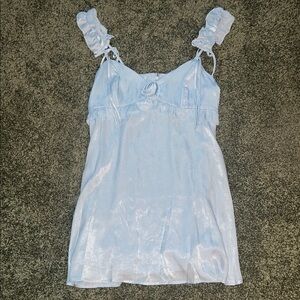 Wild Fable Blue Ruffled Tie Front Mini Dress